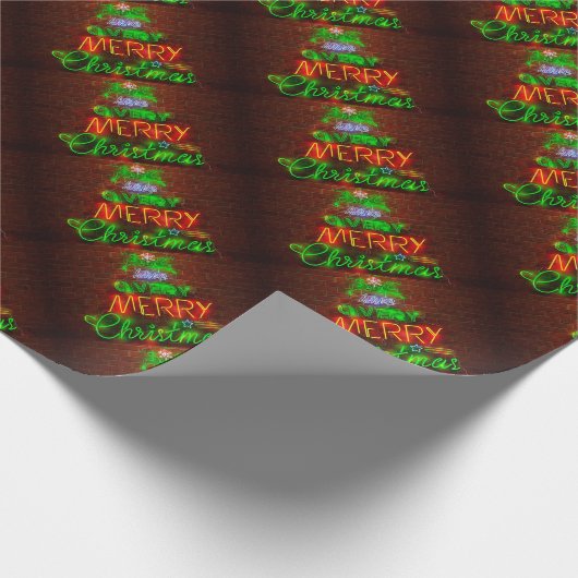 Neon heeft een heel prettig kerstfeest cadeaupapier (Hoek)