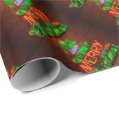 Neon heeft een heel prettig kerstfeest cadeaupapier (Rol Hoek)