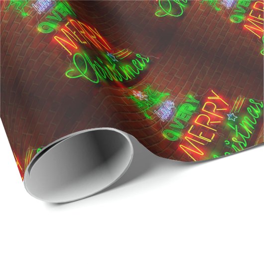 Neon heeft een heel prettig kerstfeest cadeaupapier (Rol Hoek)