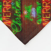 Neon heeft een heel prettig kerstfeest fleece deken (Hoek)