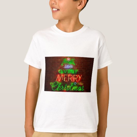 Neon heeft een heel prettig kerstfeest t-shirt (Voorkant)