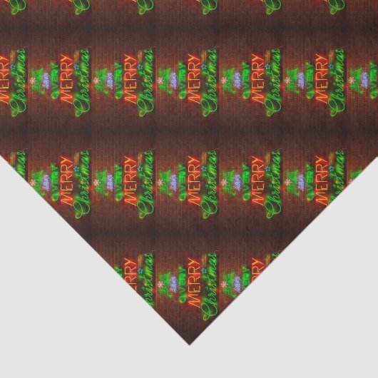 Neon heeft een heel prettig kerstfeest tissuepapier (Detail)