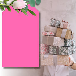 Neon Heet Roze Effen Kleur | Klassiek Cadeaulabel