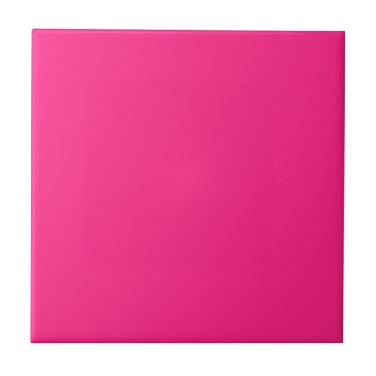 Neon Heet Roze Stevige Kleur Elegant Minimalist Tegeltje (Voorkant)