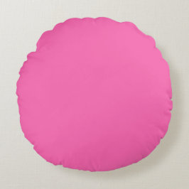 Neon Heet Roze Stevige Kleur | Klassiek Rond Kussen