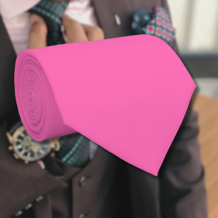 Neon Heet Roze Stevige Kleur Klassiek Stropdas