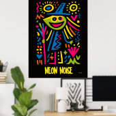 Neon Heks Poster – Levendig Pop Art Halloween Ontw (Thuiskantoor)