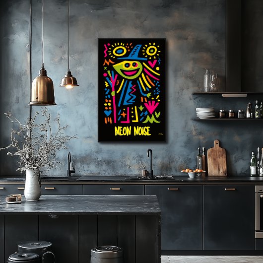 Neon Heks Poster – Levendig Pop Art Halloween Ontw