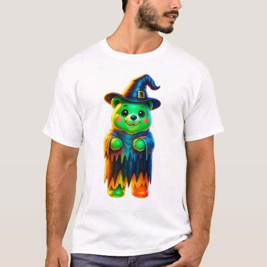 Neon Heksenbeer Halloween T-shirt (Voorkant)