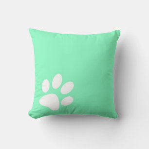 neon helder blauw groen turquoise huisdier pootafd kussen