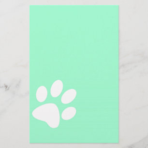 neon helder blauw groen turquoise pootafdruk briefpapier
