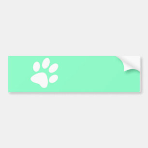 neon helder blauw groen turquoise pootafdruk bumpersticker