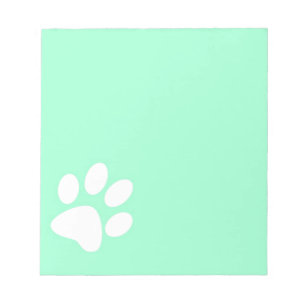 neon helder blauw groen turquoise pootafdruk notitieblok