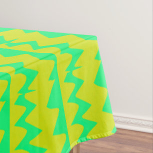 Neon helder groen en geel zigzagpatroon tafelkleed