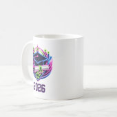 neon heldere afstudeerlogo koffiemok (Voorkant links)