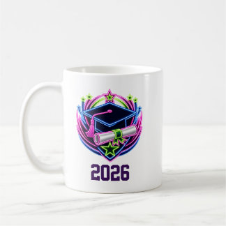 neon heldere afstudeerlogo koffiemok