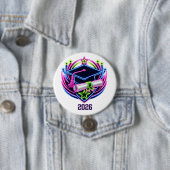 neon heldere afstudeerlogo ronde button 7,6 cm (In situ)