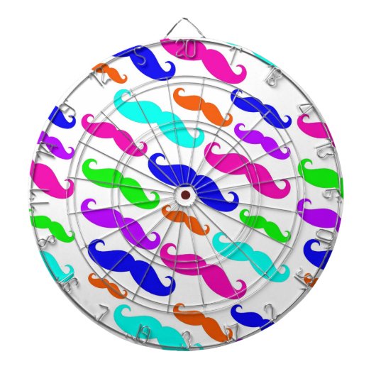 Neon heldere kleuren snor dartbord (Voorkant)