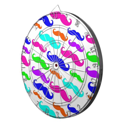 Neon heldere kleuren snor dartbord (Voorkant Rechts)