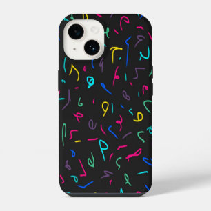 Neon heldere markeringen op zwart iPhone 14 hoesje