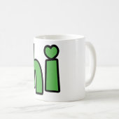 Neon Hello, Heart Included 🌿 Glow-in-the-Dark "Hi Koffiemok (Voorkant rechts)