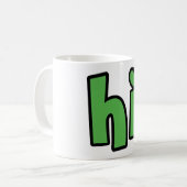 Neon Hello, Heart Included 🌿 Glow-in-the-Dark "Hi Koffiemok (Voorkant links)