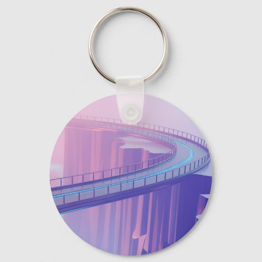 Neon Hemelbrug Droomlandschap Sleutelhanger (Voorkant)