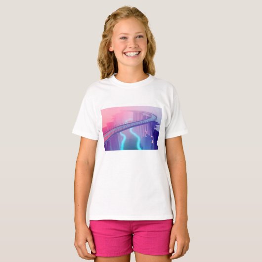 Neon Hemelbrug Droomlandschap T-shirt (Voorkant volledig)