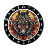 Neon Hengst Oerwoud Vibes Kunstwerk Dartbord (Voorkant)