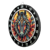 Neon Hengst Oerwoud Vibes Kunstwerk Dartbord (Voorkant Rechts)