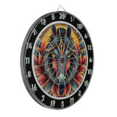 Neon Hengst Oerwoud Vibes Kunstwerk Dartbord (Voorkant Links)