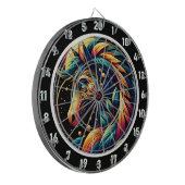 Neon Hengst Tropische Vibes Meesterwerk Dartbord (Voorkant Links)