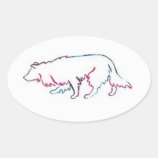 Neon Herd~Border Collie Sticker (Voorkant)