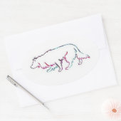 Neon Herd~Border Collie Sticker (Envelop)