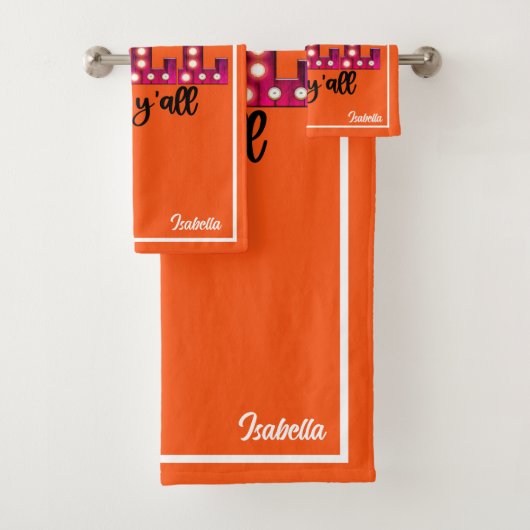 Neon Herfst Autumn past Tekst en Kleur aan Bad Handdoek (Insitu)