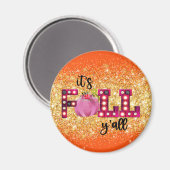 Neon Herfst Autumn past Tekst en Kleur aan Magneet (Voorkant / Achterkant)