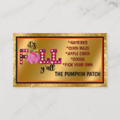 Neon Herfst Autumn past Tekst en Kleur aan Visitekaartje (Voorkant)
