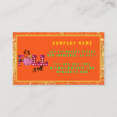 Neon Herfst Autumn past Tekst en Kleur aan Visitekaartje (Achterkant)