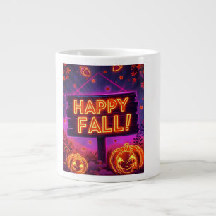 Neon Herfst Mok – Happy Fall Leaves