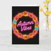 Neon Herfst Sfeer Kaart – Knus Herfstseizoen (Gele Bloem)