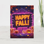 Neon Herfst Wenskaart 5x7 – Fijne Herfstbladeren Kaart (Achterkant)