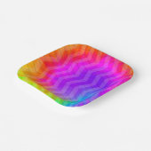 Neon Herringbone Trippie Hippie Rainbow Papieren Bordje (Gebogen)