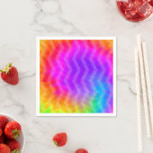 Neon Herringbone Trippie Hippie Rainbow Servet (Insitu)
