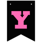 Neon Hete Roze en Zwarte Kleur | Aanpassen Vlaggetjes (Tweede vlag)