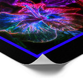 Neon Hibiscus Abstract Bloemenkunst Poster (Hoek)