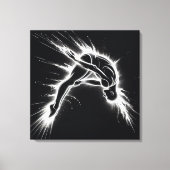 Neon High Diver op zwart Canvas Afdruk (Voorkant)