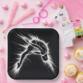 Neon High Diver op zwart Papieren Bordje (Feest)