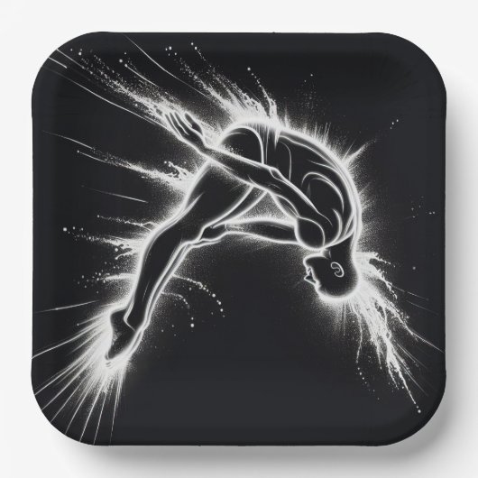 Neon High Diver op zwart Papieren Bordje (Voorkant)