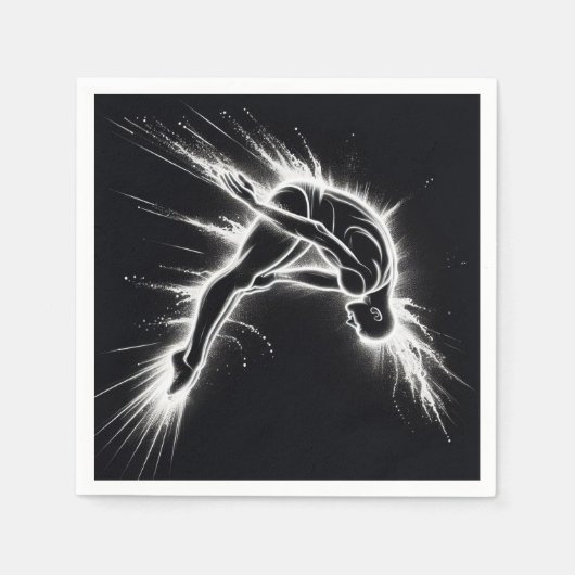 Neon High Diver op zwart Servet (Voorkant)