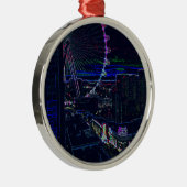 Neon High Roller Ferris Wheel Abstract Vegas Metalen Ornament (Rechts)